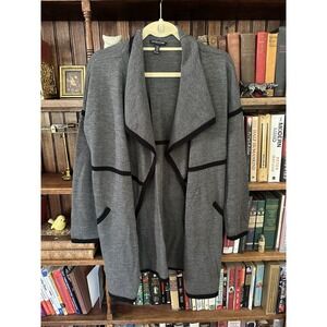 Women's EILEEN FISHER PM Medium Gray Merino Wool Cardigan Sweater‎